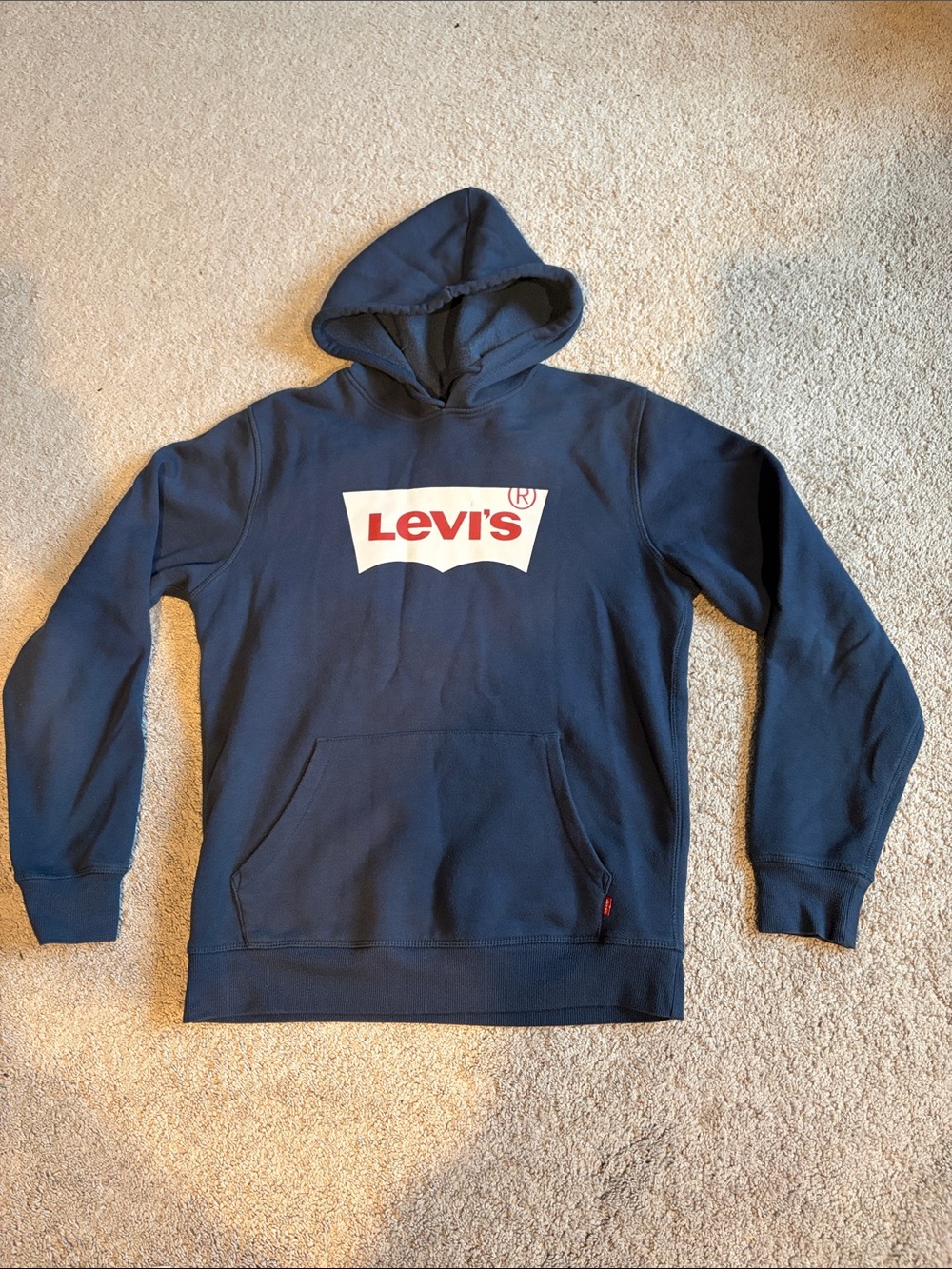 Levi's Navy Hoodie with White and Red Logo
